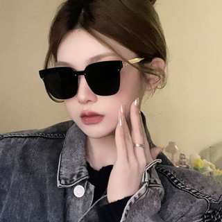ins 半框眼鏡 眼鏡 黑框眼鏡 鏡框 新款墨鏡女ins高階感大框顯臉小偏光防紫外線太陽鏡男款開車眼鏡