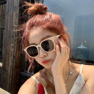 眼鏡 鏡框 半框眼鏡 黑框眼鏡 ins 網紅款白框墨鏡女高級感ins潮大臉顯瘦夏季偏光太陽鏡女防紫外線