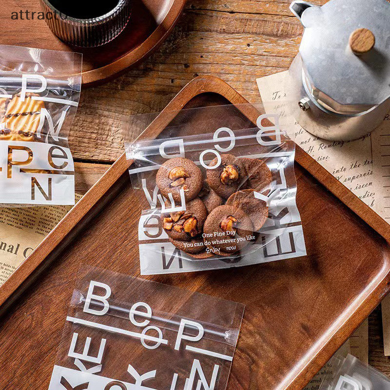 Attact 10 件/批字母透明塑料袋糖果巧克力餅乾牛軋糖餅乾吐司包裝禮品袋 TW