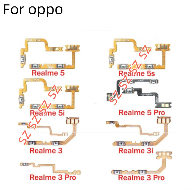 電源開關靜音開關控制鍵音量按鈕排線適用於 OPPO Realme 5 5s 5i 3 3i Pro 更換零件