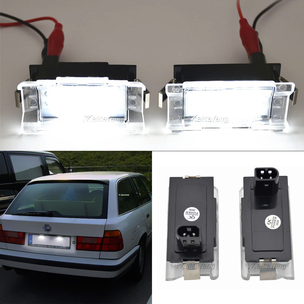 [嚴格選擇]BMW E34 Touring(旅行車)1987-1996 年汽車零件的節能無錯誤白色 LED 牌照燈