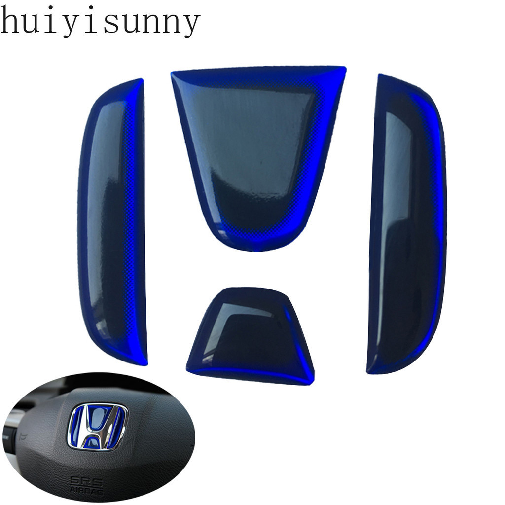HONDA Hys 汽車方向盤 3D 貼紙適用於本田標誌徽章貼紙貼花布里奧城市思域爵士 crv BRV 穿梭汽車造型改裝