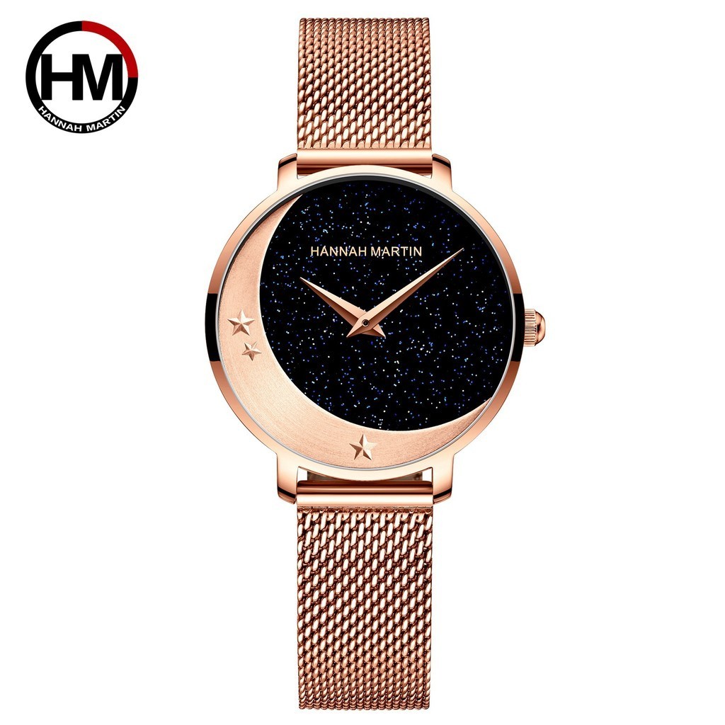 漢娜馬丁日月星辰時尚品牌女表日本美優達機芯鋼錶帶手錶工廠