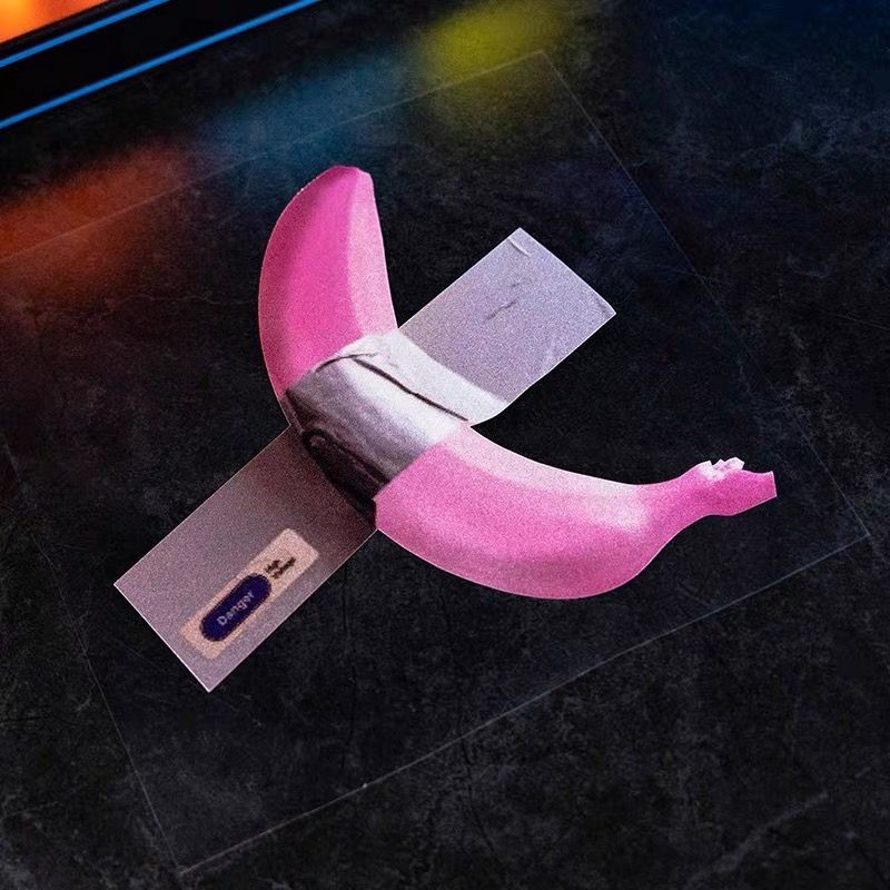 粉色香蕉汽車個性貼紙搞笑防水反光裝飾後窗貼車身貼電動機車貼