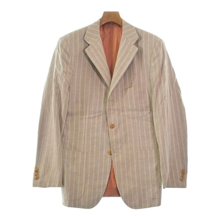 Kiton夾克外套條紋 米色 男性 系 日本直送 二手