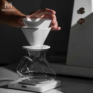 【現貨速髮】咖啡配件 MUVNA慕威納星渦手衝咖啡V60 過濾杯陶瓷滴濾式 折疊咖啡濾杯器具