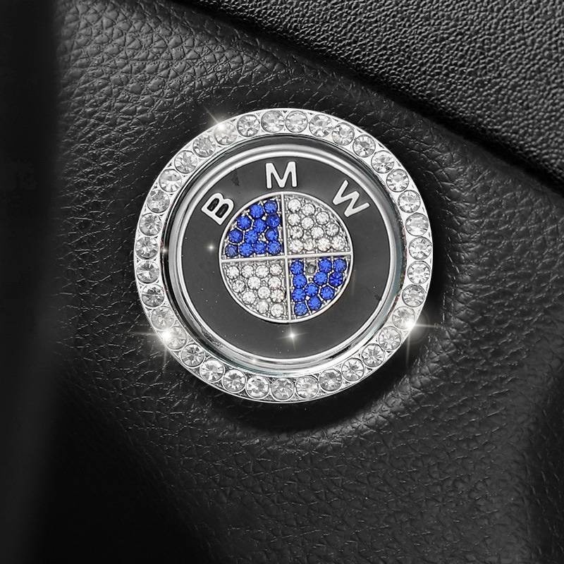 BMW 寶馬鑽石鑲嵌一鍵啟動按鈕汽車點火開關貼紙貼花戒指裝飾適用於g20 F30 E60 E46 E90 F10 G30