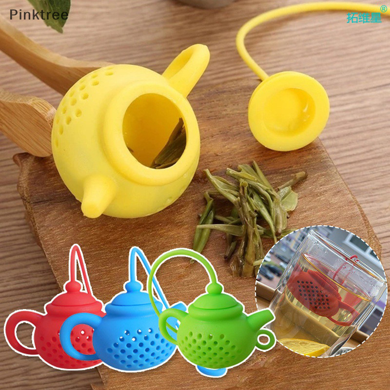 Ptr矽膠茶壺形泡茶器可重複過濾器茶包葉過濾擴散器茶具創意小工具茶壺配件tw