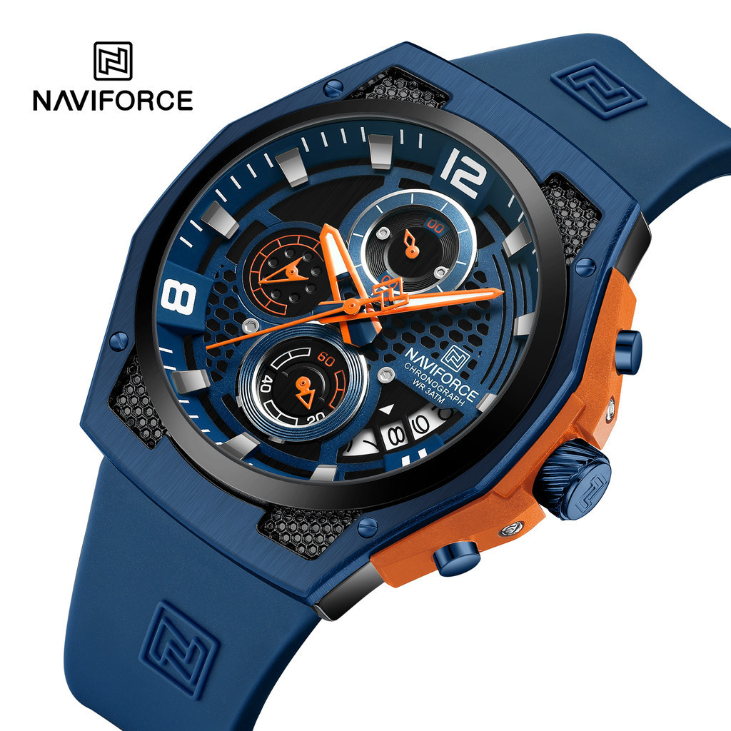 Naviforce 運動計時日期手錶頂級品牌豪華軍用男士手錶石英防水原裝男時鐘