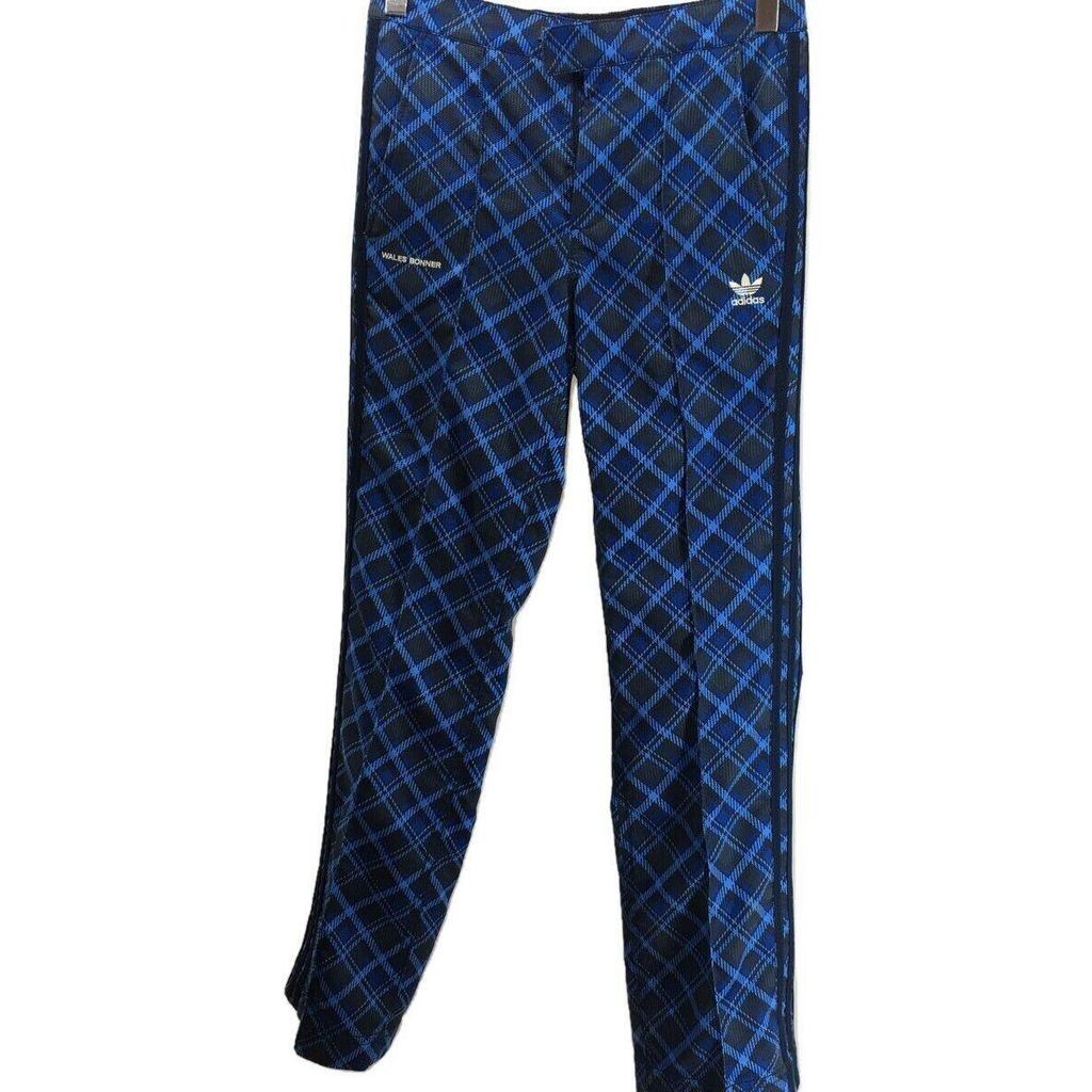 Adidas 長褲海軍藍 格紋 滿版 日本直送 二手