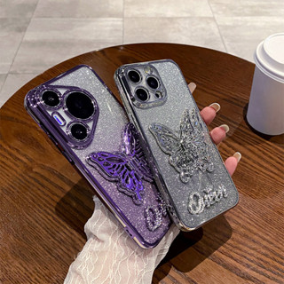 女孩電鍍蝴蝶支架支架閃光片軟殼適用於 Infinix Note 40 Pro Plus 5G 30 4G 30i 12
