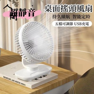 便攜搖頭usb風扇 多功能風扇 電風扇 靜音循環扇 自動擺頭 超大風量 桌上型風扇 家用辦公室 USB風扇 涼風扇 人間