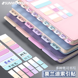 【手賬】索引貼便籤貼透明可書寫紙質標籤貼紙便利貼用莫蘭迪分類指示書籤記號引索貼小條標記小彩色熒光貼粘性強