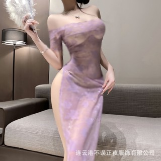 情趣內衣性感蕾絲製服紫色連衣裙純慾睡衣套裝