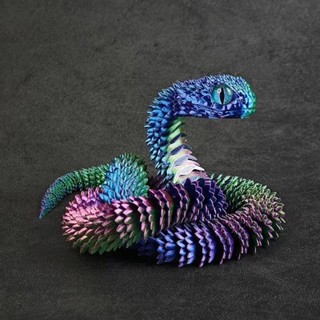 【有幸時光】3d列印龍新款蝰蛇全身關節可動立體模擬動物模型玩具大號擺件
