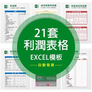 【Excel模板】 財務利潤表會計損益報表表格帶公式自動計算統計excel 電子模板