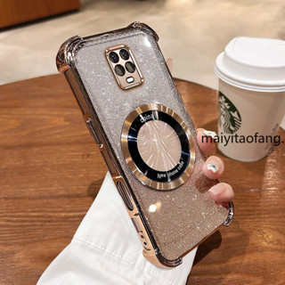 【新顏色】Redmi note 9s note 9 Pro 手機殼閃亮粉色四角防摔手機殼美學磁性防震矽膠TPU軟殼
