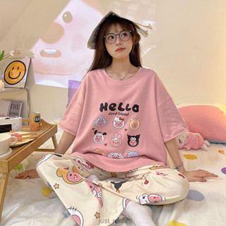 現貨 小海狸 loopy睡衣 夏天睡衣 短袖睡衣 女生睡衣 可愛睡衣 露比 家居服 睡衣套裝 居家服 卡通睡衣 大尺碼睡