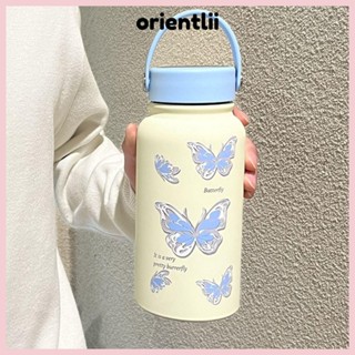 ORIENTLIIY 保溫水瓶,900ml Hello Kitty 真空杯,便攜式不銹鋼藍蝴蝶保溫車杯