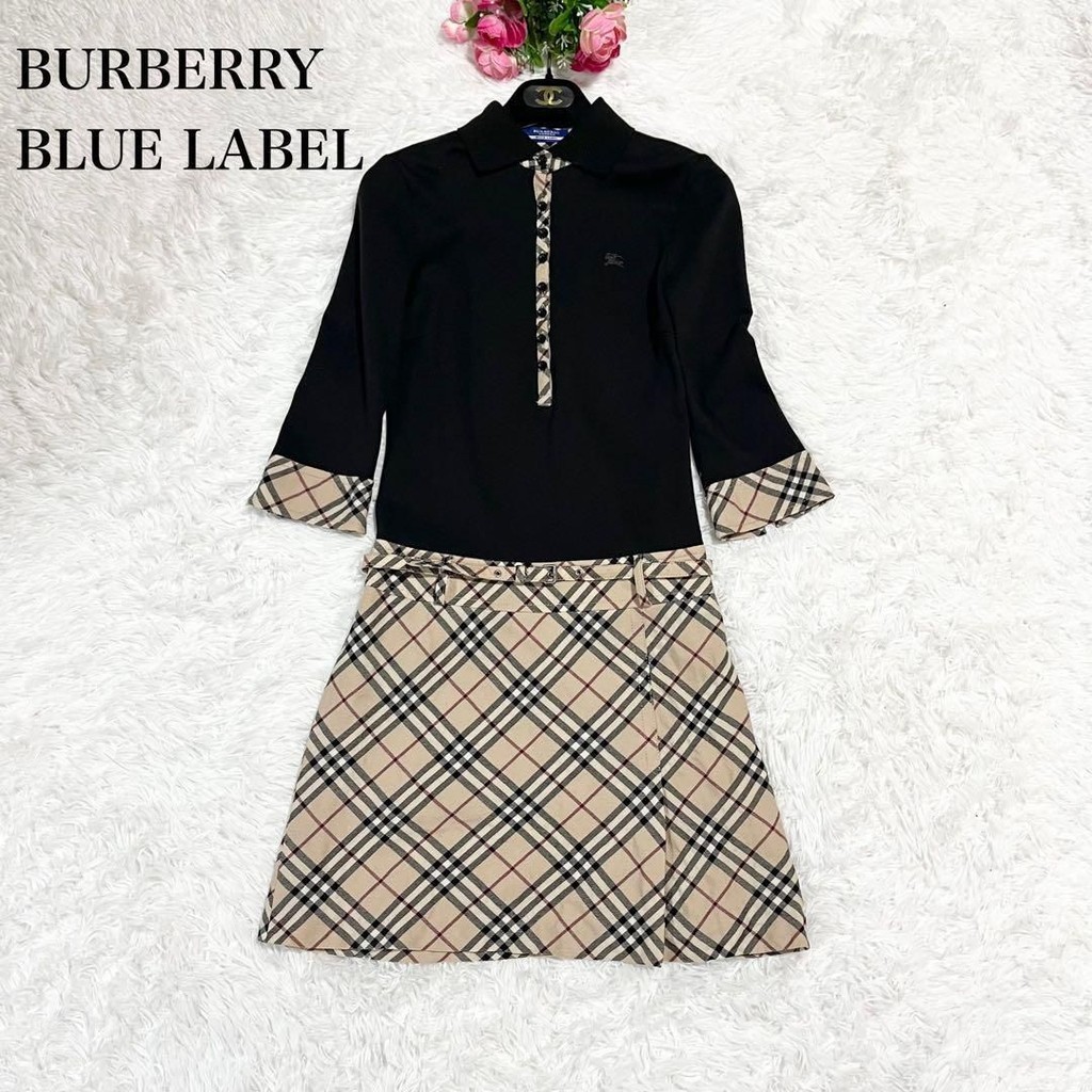 二手 - 英國 Burberry 黑色格紋連身裙 M