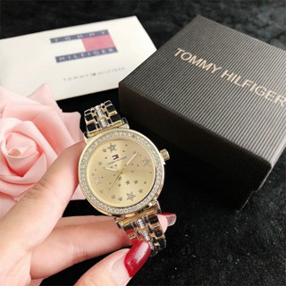 Tommy Hilfiger時尚簡約輕奢手錶高端感少女手錶石英機芯合金錶帶手錶女合金錶盤