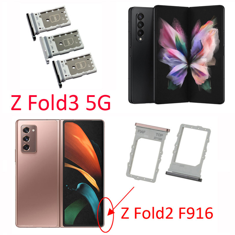 SAMSUNG 適用於三星 Galaxy Z Fold2 Fold3 Fold4 5G 原裝手機 Sim 芯片卡托盤插槽