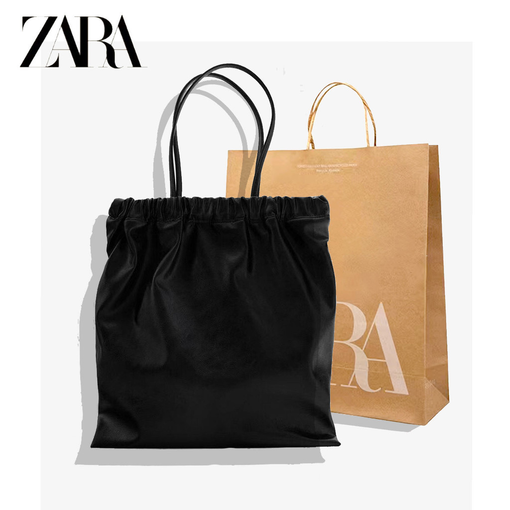 Zara 2023新款高品質百褶百搭通勤夾大容量單肩手提購物袋