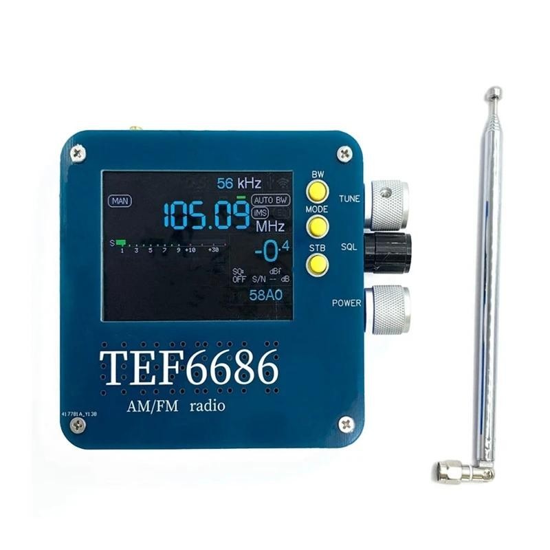 1 套 TEF6686 無線電接收器全 FM/AM/短波 HF/LW 無線電接收器,帶伸縮天線塑料