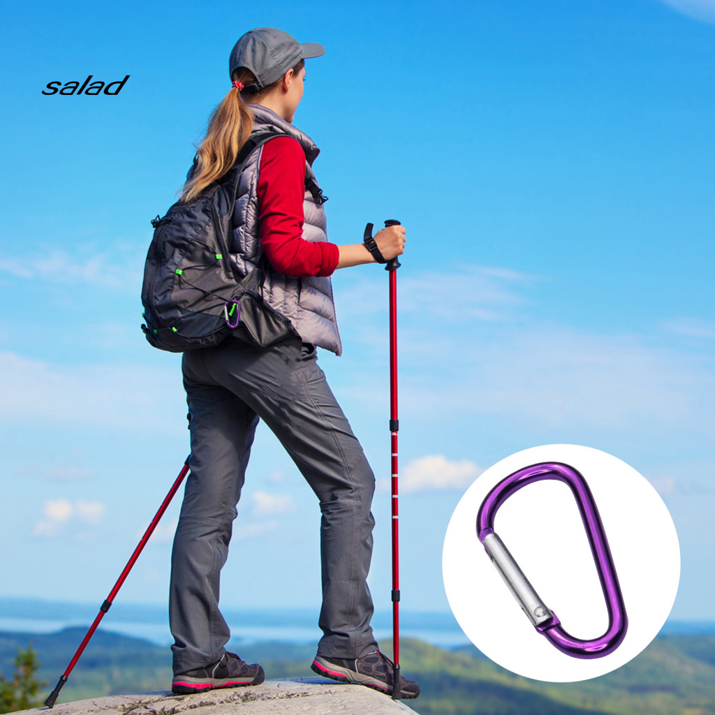 [SA] 鋁製登山扣夾重型登山扣 8 件大 D 形環登山扣鑰匙扣夾套裝堅固易用的掛鉤,適合戶外活動暢銷品東南亞