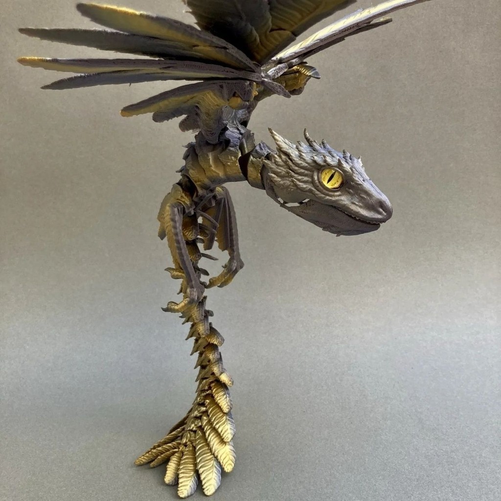 仿真始祖鳥3D列印多關節活動始祖鳥仿真豎瞳飛龍魔獸模型