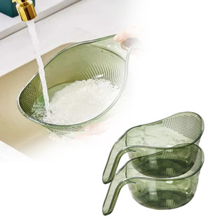 【FR】多功能帶把手瀝水籃加厚穩定大容量鏤空透明果蔬清洗瀝水碗廚房瀝水籃