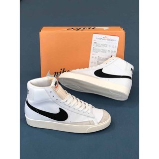 Nike Blazer Mid 77 運動鞋高筒復古黑白配色高品質全盒