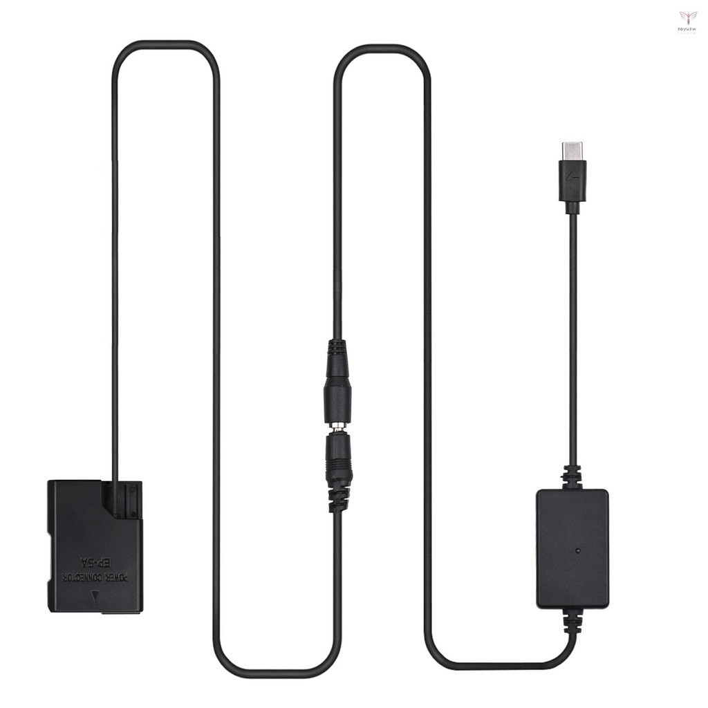 Pd USB Type-C 電纜轉 EP-5A 虛擬電池直流耦合器 EN-EL14 替換 D5600 D5500 D51