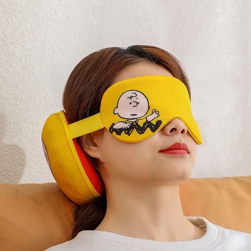 官方正品Snoopy史努比護頸枕脖子U型枕半價清倉軟飛機枕遮光眼罩