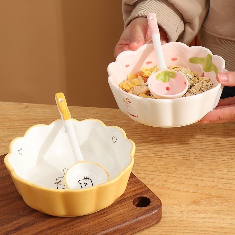 《沙拉碗》現貨  沙拉碗 小碗家用瓷碗單個水果碗蒸蛋碗優格碗烤碗空氣炸鍋碗燕麥碗