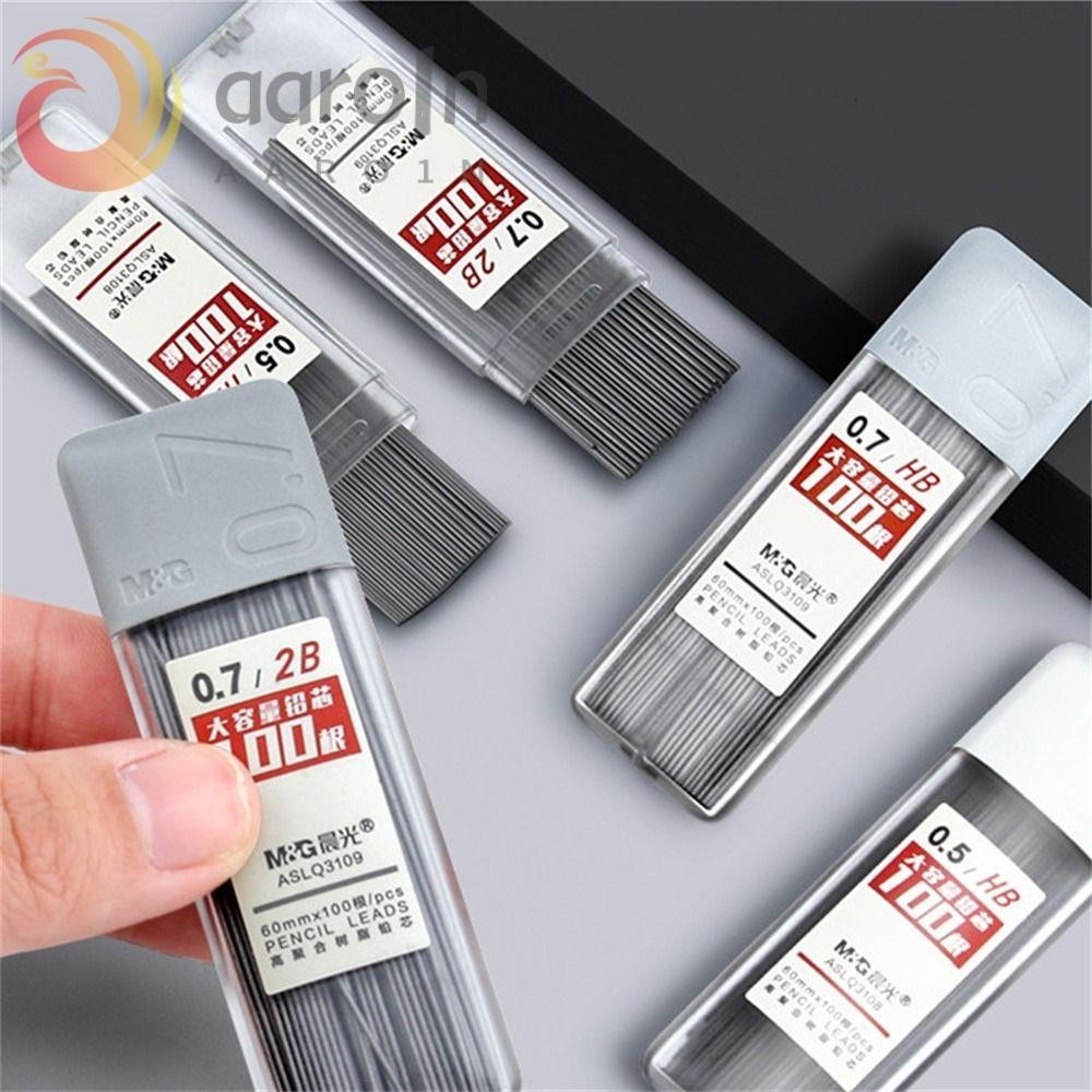 AARO機械鉛筆芯100件辦公室鉛筆筆芯引線2B/HB0.5/0.7毫米寫作鉛筆桿
