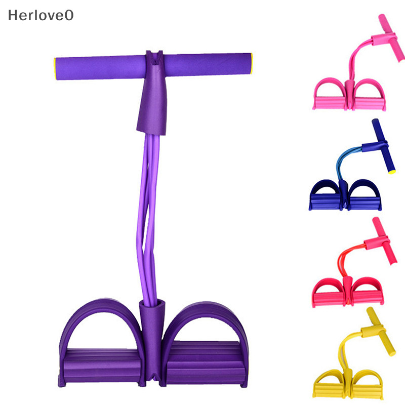 Herlove 4 管健身阻力帶乳膠踏板鍛煉器仰臥起坐拉繩擴展器 TW