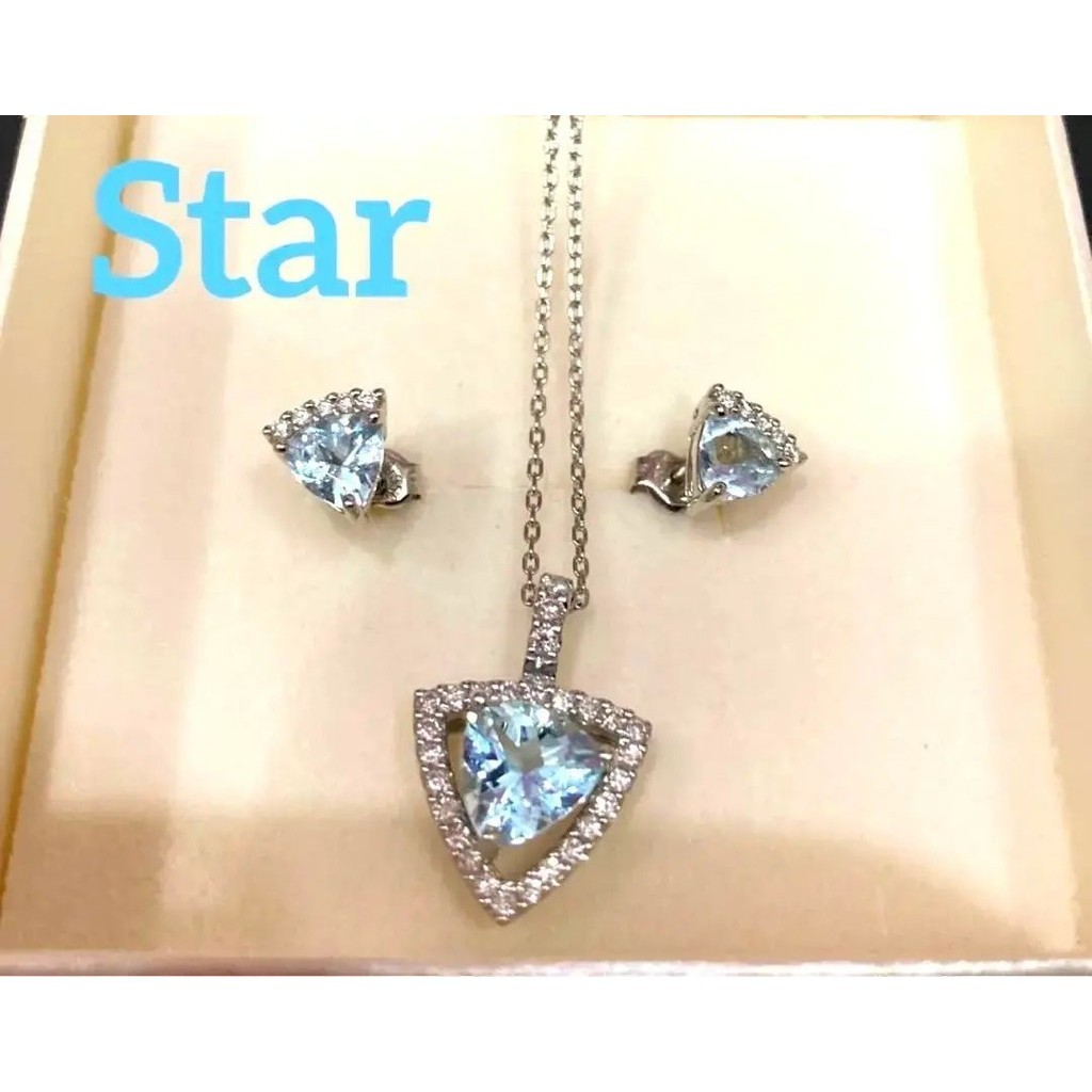 STAR JEWELRY 項鍊 耳環 鑽石 海藍寶石 pt950 mercari 日本直送 二手
