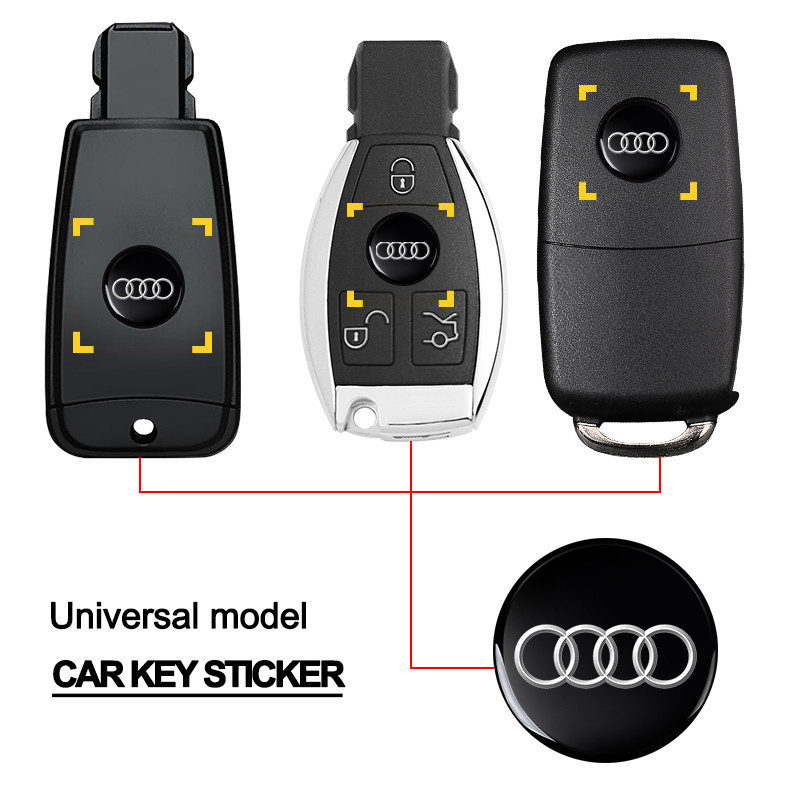 14 毫米汽車鑰匙標誌貼紙汽車控制鑰匙標誌貼花適用於奧迪 A4 B5 B6 B7 8P 8V 8L A5 C7 4F A