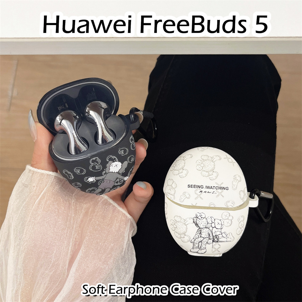 [高品質] 適用於華為 FreeBuds 5 保護套時尚卡通 TPU 軟矽膠耳機保護套外殼保護套