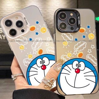 可愛叮噹貓 手機殼 適用iPhone 11 愛瘋 6s X i12 pro max 蘋果6 彩銀殼 情侶 保護殼機器貓
