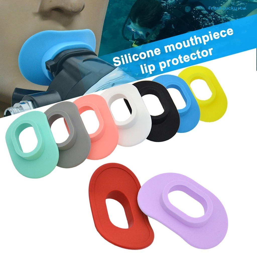 FRE-潛水呼吸調整器咬嘴護脣二級頭口咬彩色矽膠脣套防凍防蟄保護脣片