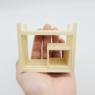 1:12迷你傢俱 BJD娃娃屋場景配件 Dollhouse模擬松木雜物架微縮玩具