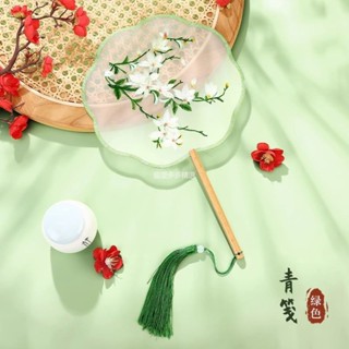 臺灣出貨 刺繡團扇古風舞蹈專用古典漢服旗袍女雙面蘇繡兒童圓扇新中式扇子 古典舞扇子 舞蹈扇 摺扇 古風扇子秧歌扇子WD