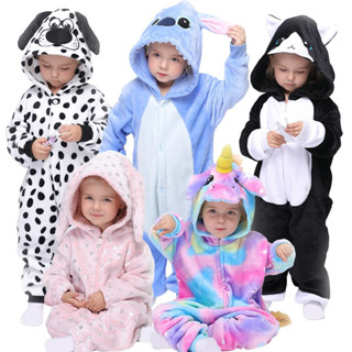 有趣的一件獨角獸 Kigurumi 睡衣藍色縫線兒童兒童動物睡衣 INZE