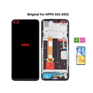 Oppo A92 A92S LCD 帶邊框液晶顯示屏帶邊框螢幕總成螢幕總成玻璃面板元件