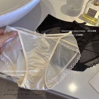 內褲女生 性感蕾絲 三角褲 網紗內褲 半透明 情趣內褲 速幹薄款 大尺碼 無痕低腰 抗菌棉襠 吸濕透氣 高彈不勒