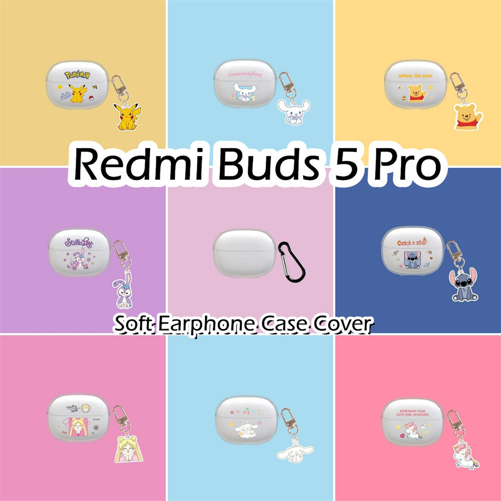 【熱賣】適用於 Redmi Buds 5 Pro 保護套可愛卡通圖案軟矽膠耳機保護套保護套