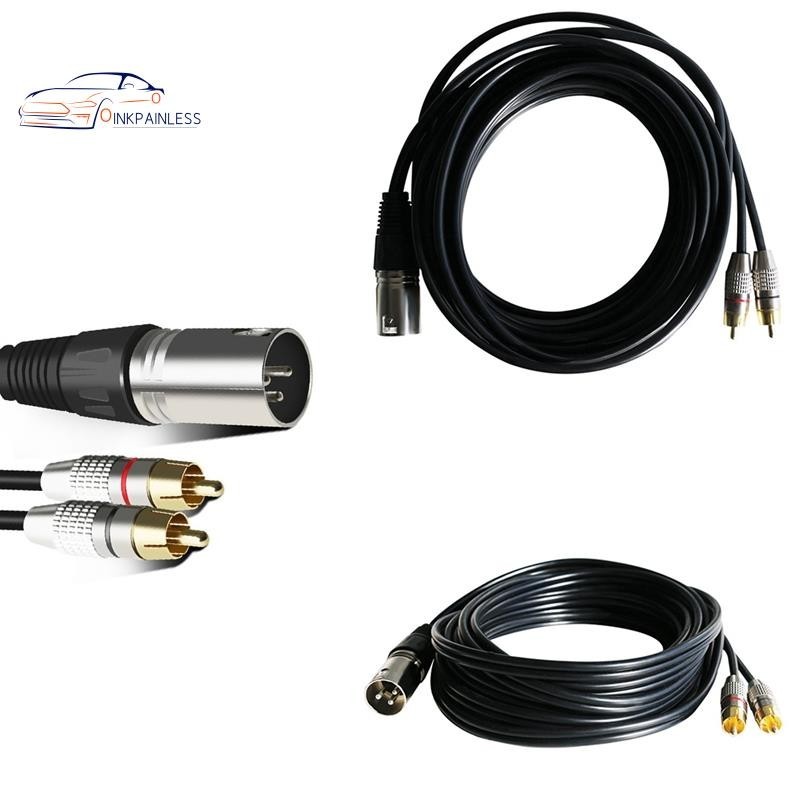 音頻 RCA 電纜 2RCA 公頭到 XLR 3 針公頭炮放大器混合插頭 AV 電纜 XLR 到雙 RCA 電纜