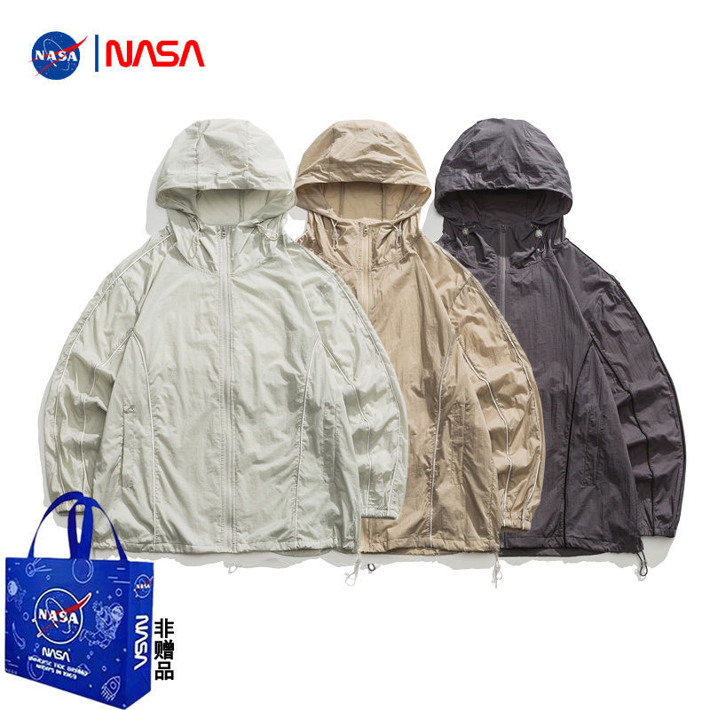 NASA聯名運動外套 戶外連帽  防晒服男  透氣外套 防晒衣 情侶防晒外套  夏季外套 防風防晒外套
